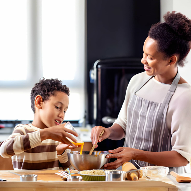taking food out of the oven